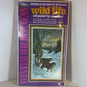 NEW Craft House Oil Pant By Number Kit Wild Life 10x18 Winter Wildnerness